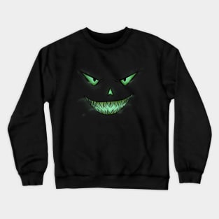 Green scary face Crewneck Sweatshirt